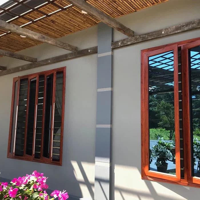 Jendela Aluminium Tampilan Kayu
