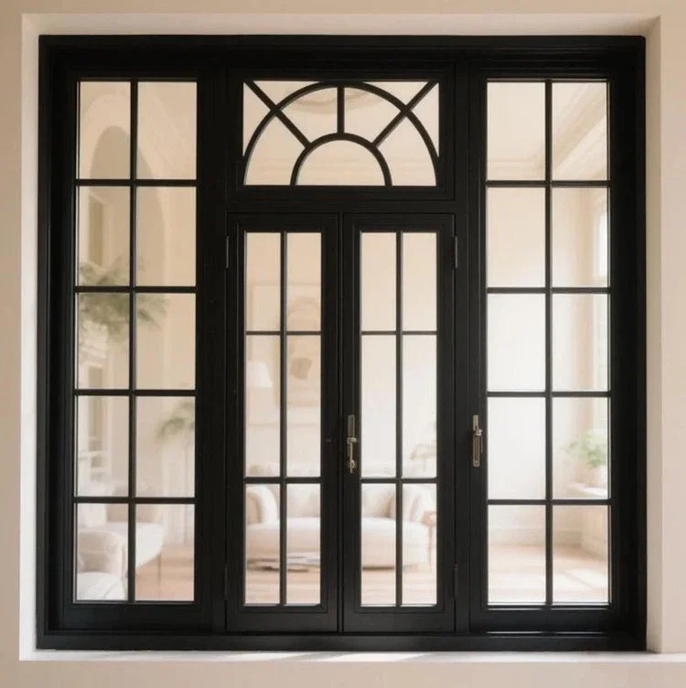 Pintu Prancis Aluminium Kaca Tiga Lapis