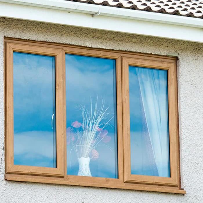 Modern Wood-Texture UPVC Casement Windows