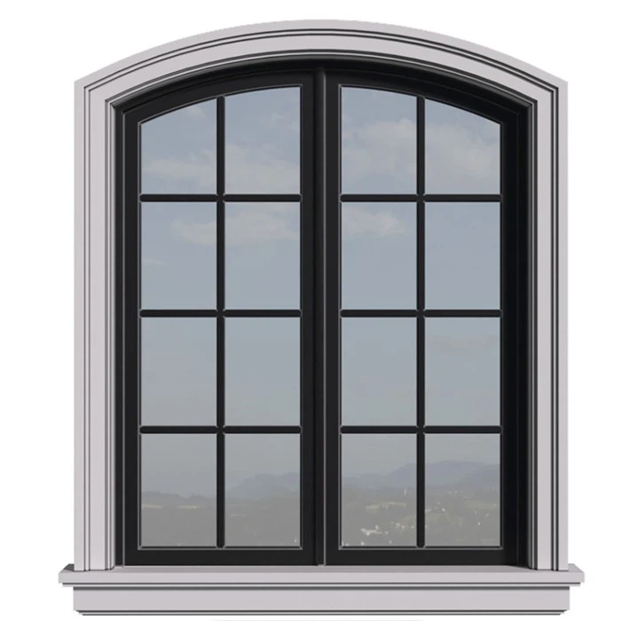 Puerta plegable con arco superior negra thumbnail 2