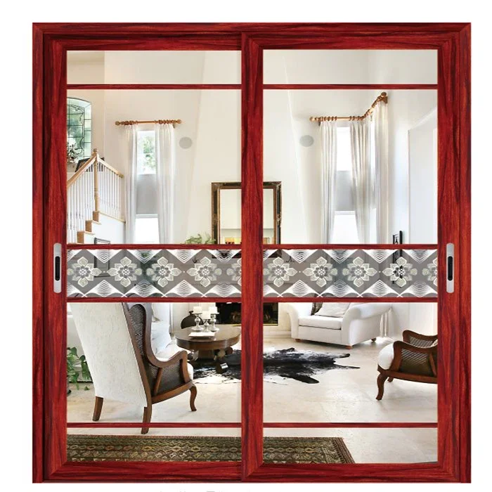 Pintu Geser Seri 120 Kaca Berukir Seni